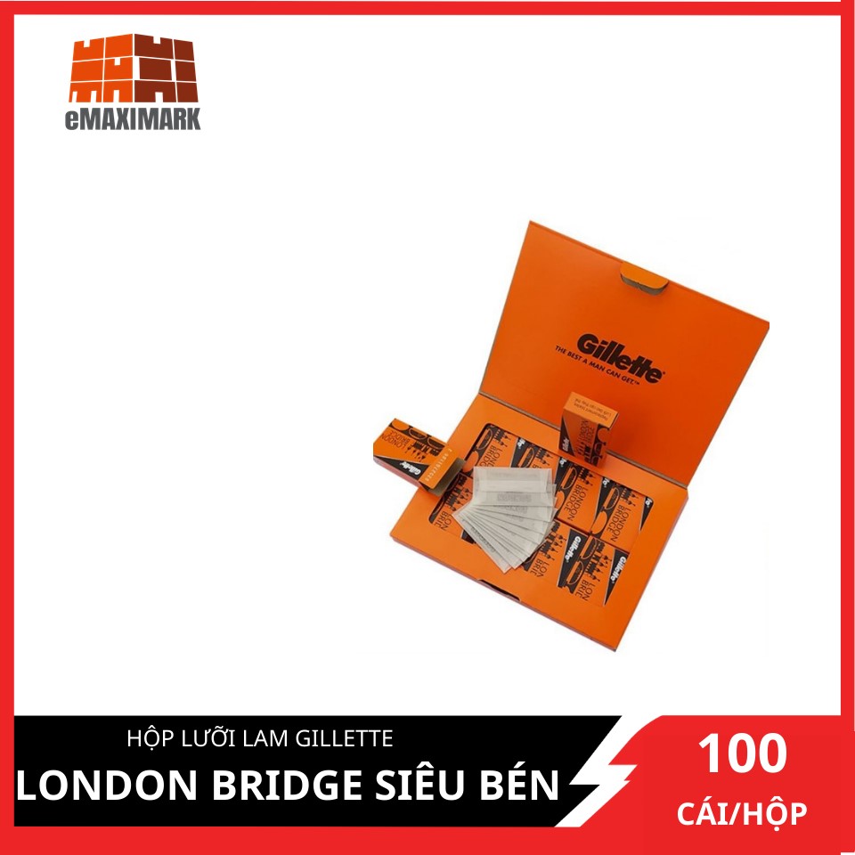 HCMLưỡi lam Gillette London Bridge Cam siêu bén dành cho Barbershop 100
