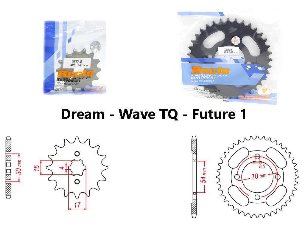 [HCM]Recto Dream Wave đời cũ Cub Future 1 Nhông dĩa