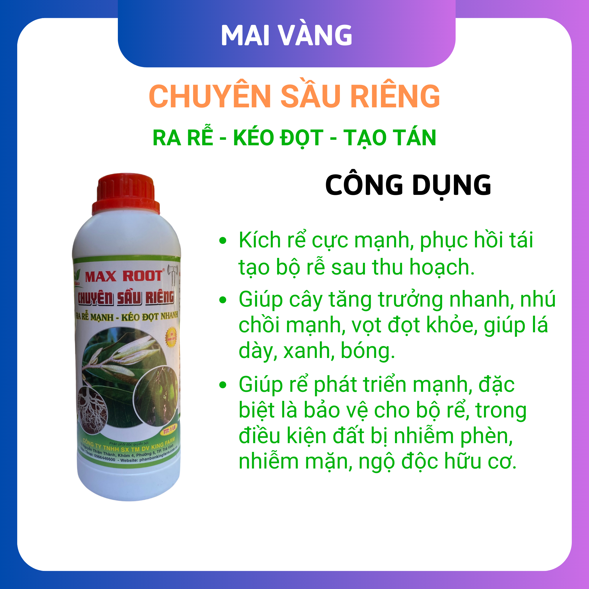 Siêu vọt đọt cây sầu riêng, vua bật chồi chai 1 lít