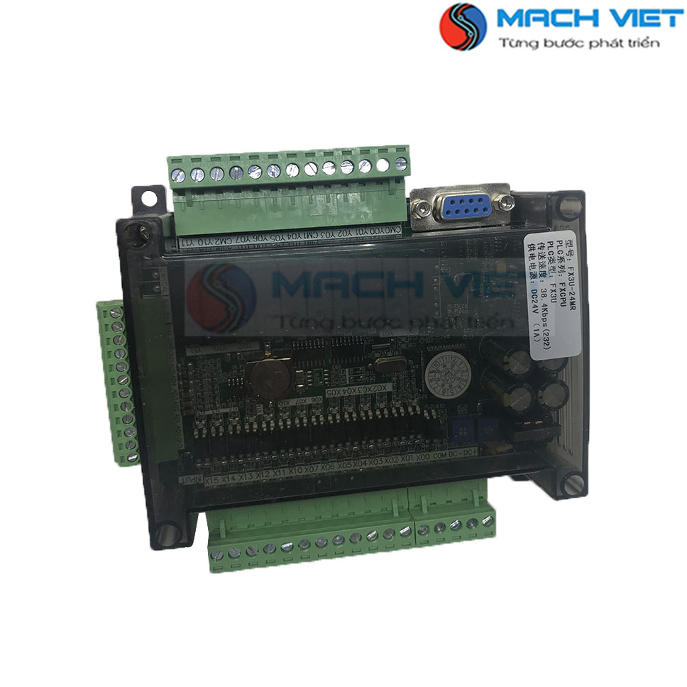 Board lập trình PLC FX3U 24MR 6AD 2DA có Pin, RS485