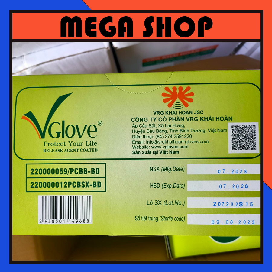 Găng tay phẫu thuật VGlove size XS/S/M