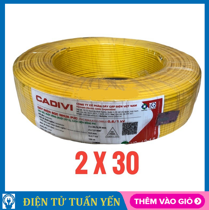 Dây điện đôi Cadivi 2x30 cuộn 100 mét - Hàng chính hãng