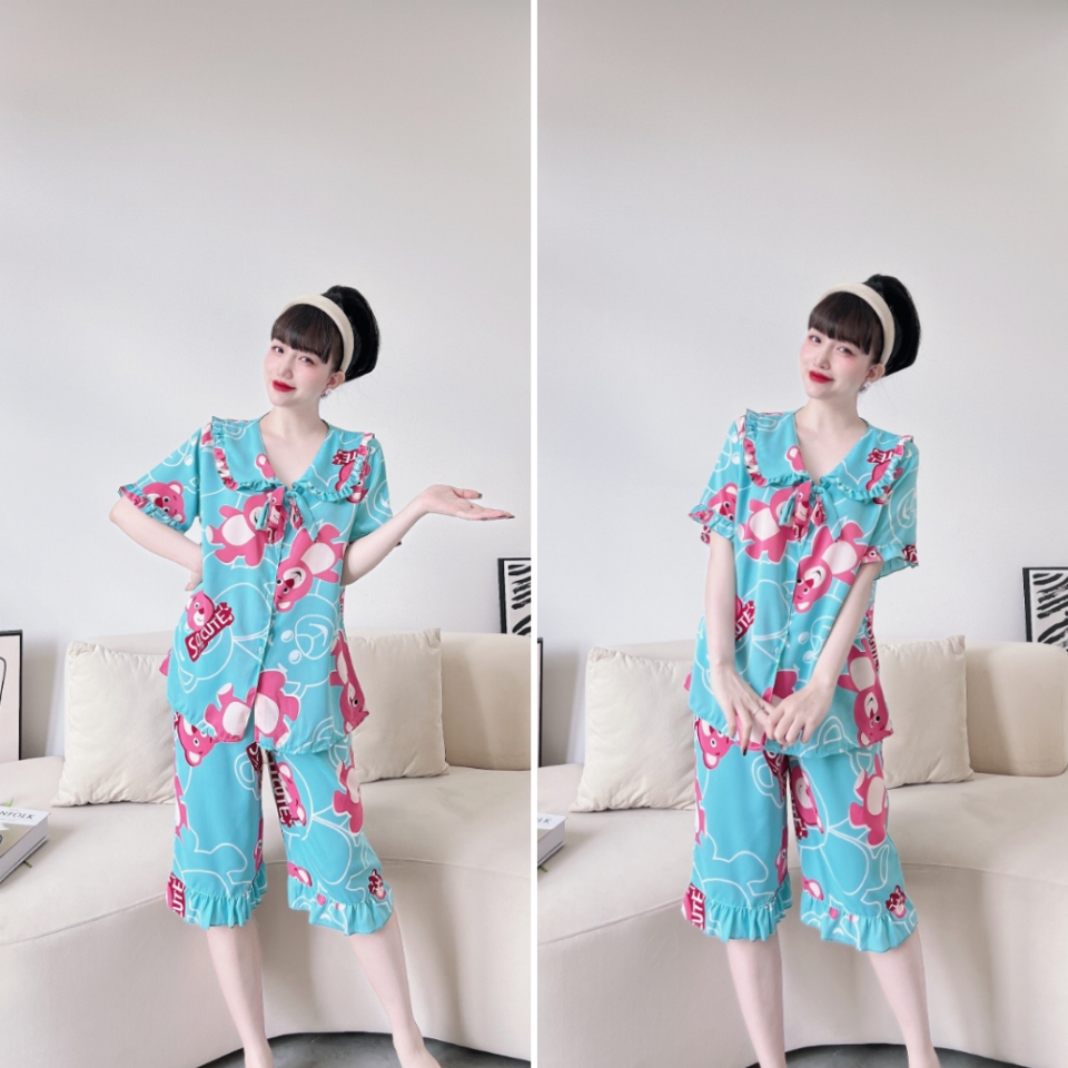 Đồ Bộ Bigsize 50-70kg Lửng Lụa Mango Cổ Vuông