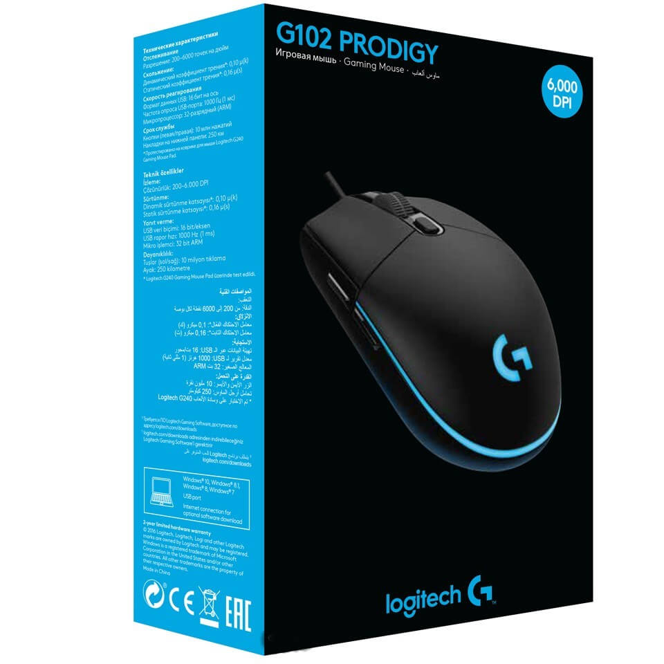 [HCM]Chuột máy tính Logitech G102 Prodigy Gaming (Đen)