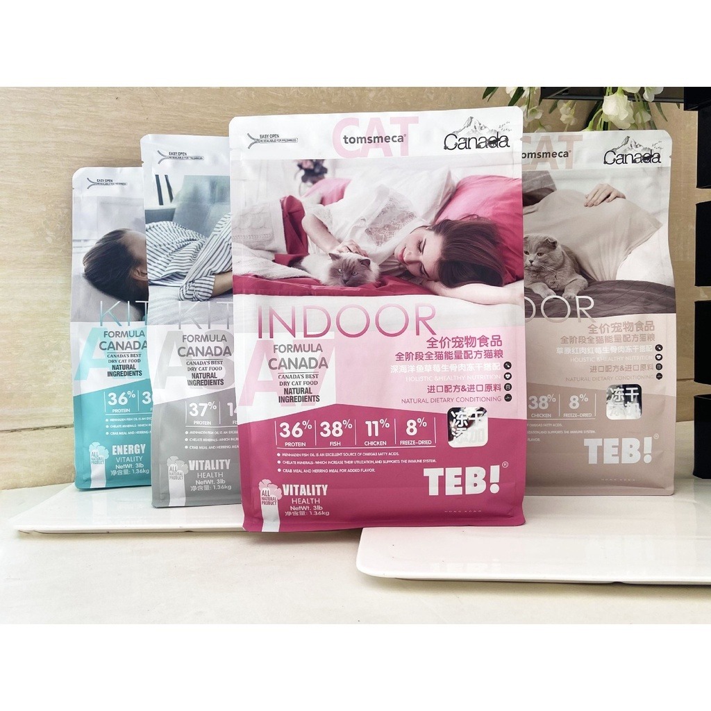 Hạt Cho Mèo TEB A Mix Thịt Cá Sấy Khô - Đủ 4 Vị - [Nông Trại Thú Cưng]