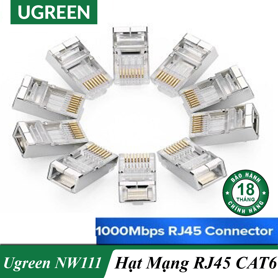 Đầu Bấm Cáp Mạng Cat6/ Cat5e Cao Cấp UGREEN NW111
