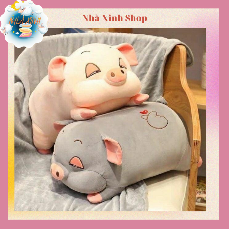 [HCM]Bộ chăn gối văn phòng heo xinh