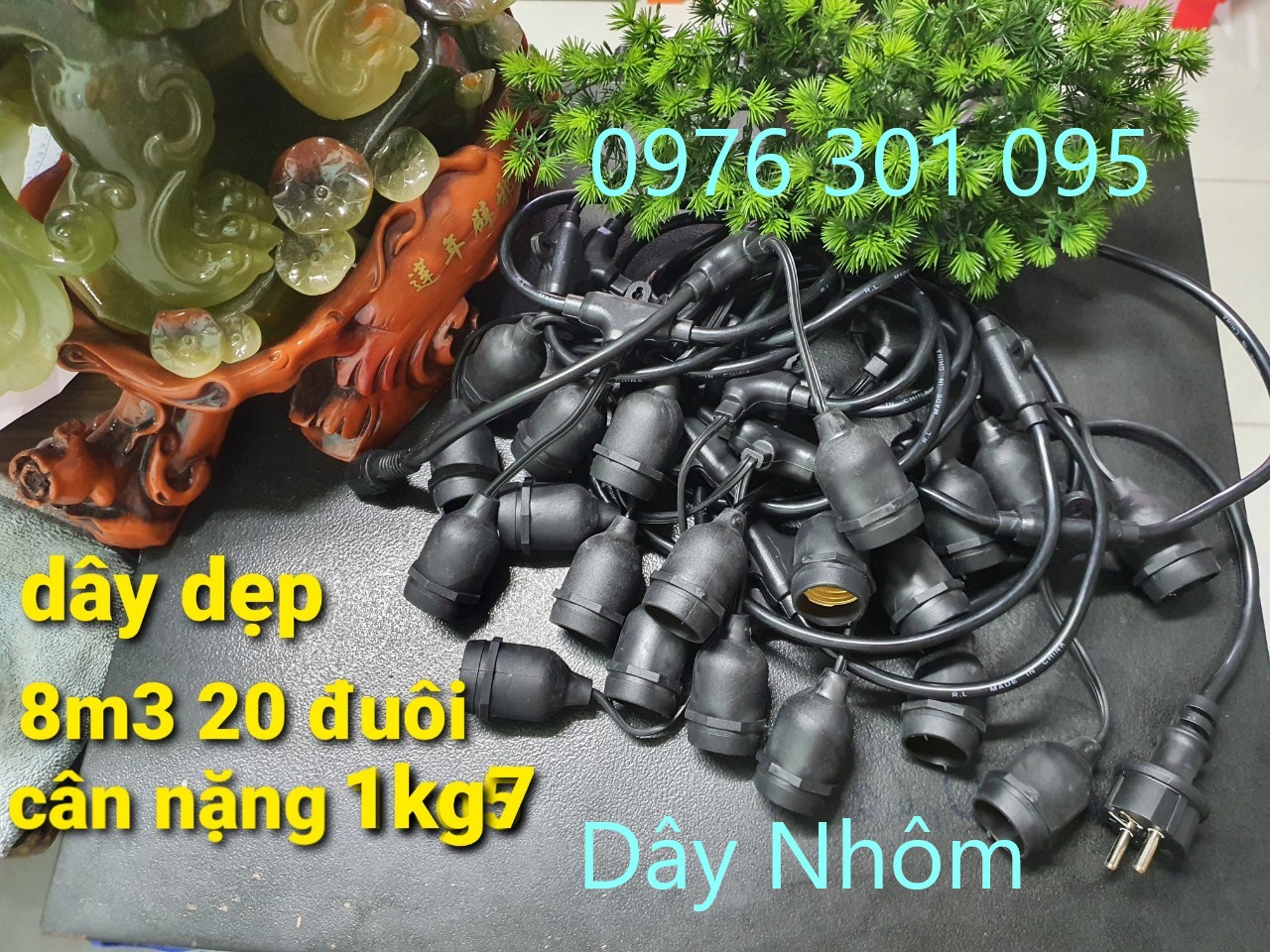 Bộ Dây Đèn Treo Ngoài Trời - Chống Nước (10M - 20 Đuôi)