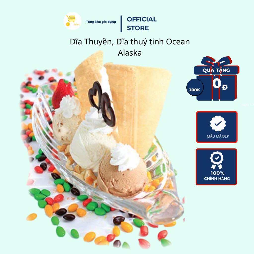 Dĩa Thuyền, Dĩa Thuỷ Tinh Ocean Alaska Trong Suốt, Cao Cấp | MTA-MART