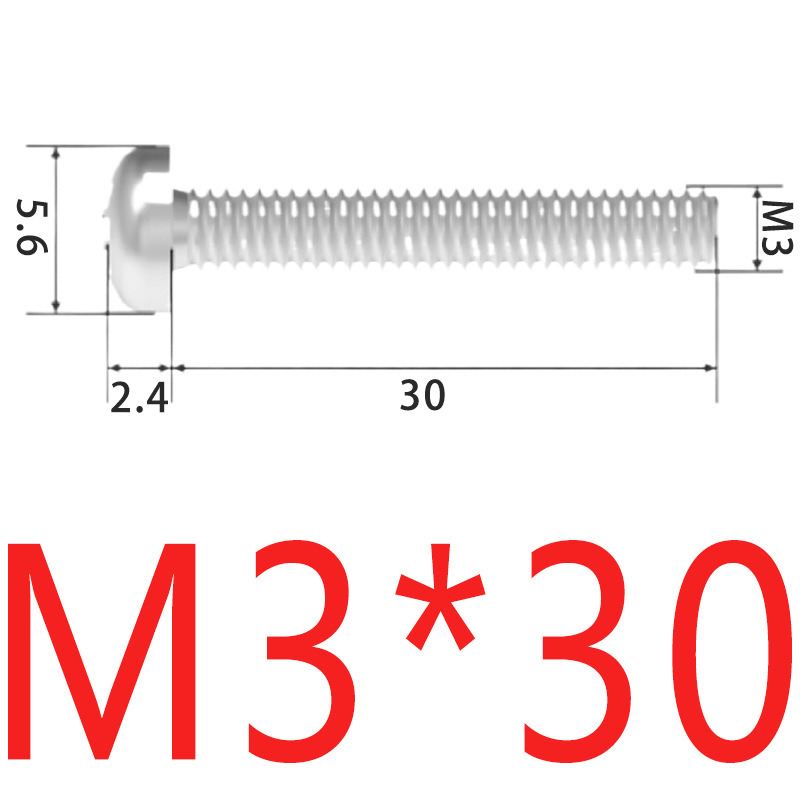 Vít pake đầu tròn inox 304 size M3 M4 M5 10 Con