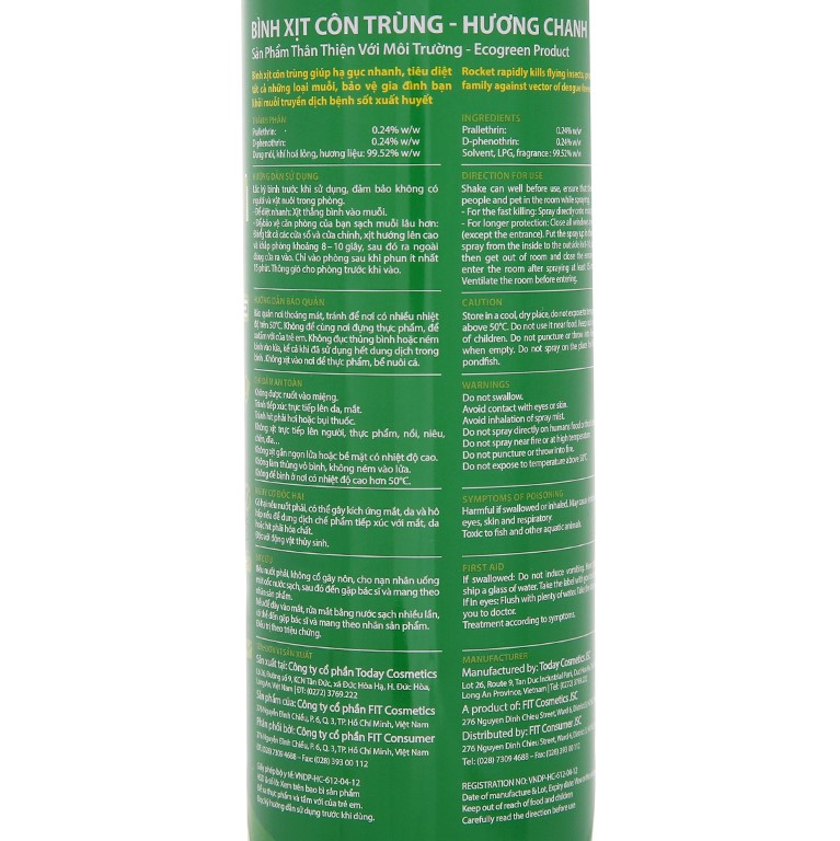 Bình xịt côn trùng Rocket hương chanh 600ml