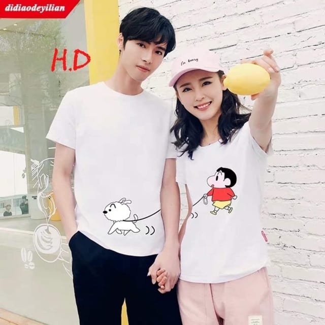 Áo Đôi Sin Dắt Cún Dễ Thương (2 chiếc)