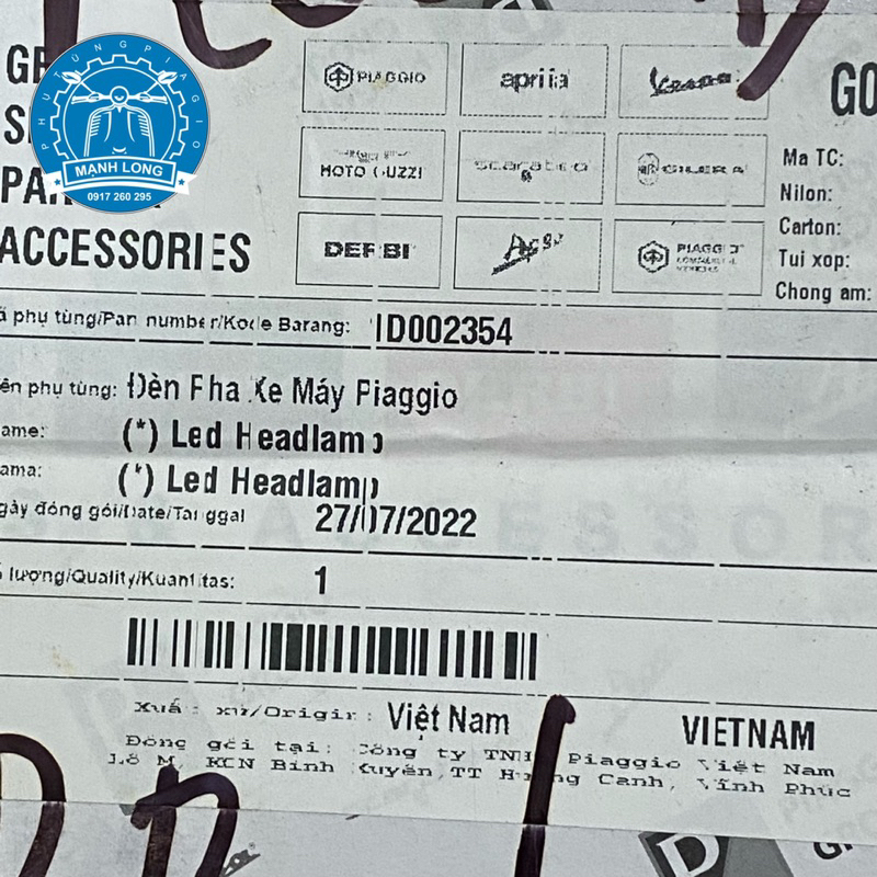 Đèn pha Led Vespa sprint ( chính hãng )