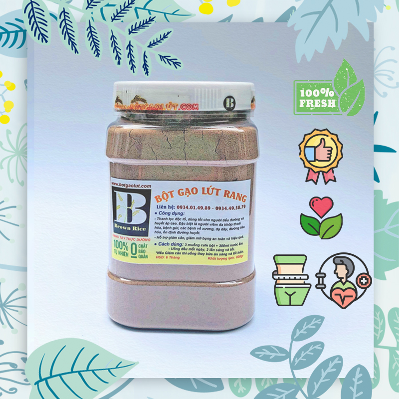 Bột gạo lứt giảm cân Brown Rice Hộp 800gr Rang tay thực dưỡng