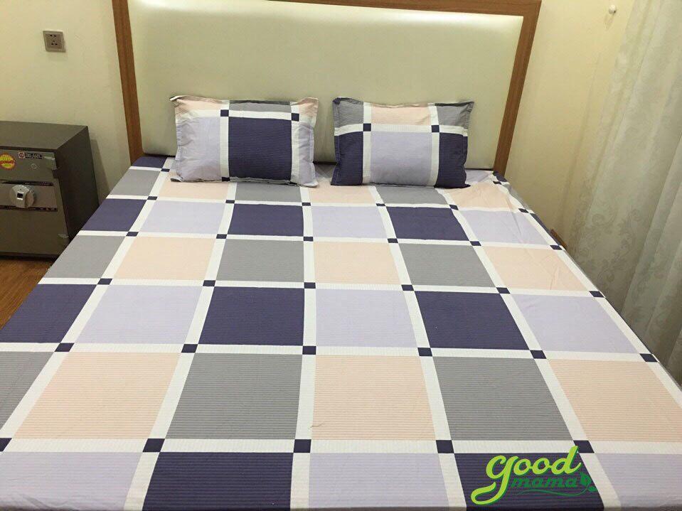 Ga chống thấm Goodmama 100% cotton kích thước 1m8x 2mx10cm, 2 vỏ gối nằm 50x70cm và 1 vỏ gối ôm 35x100cm