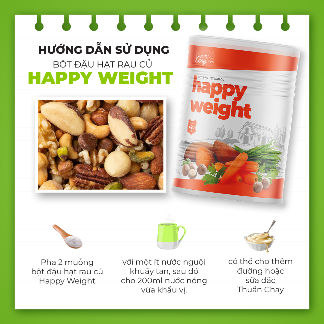 BỘT HAPPY WEIGHT 420g - Bột ngũ cốc đậu hạt rau củ