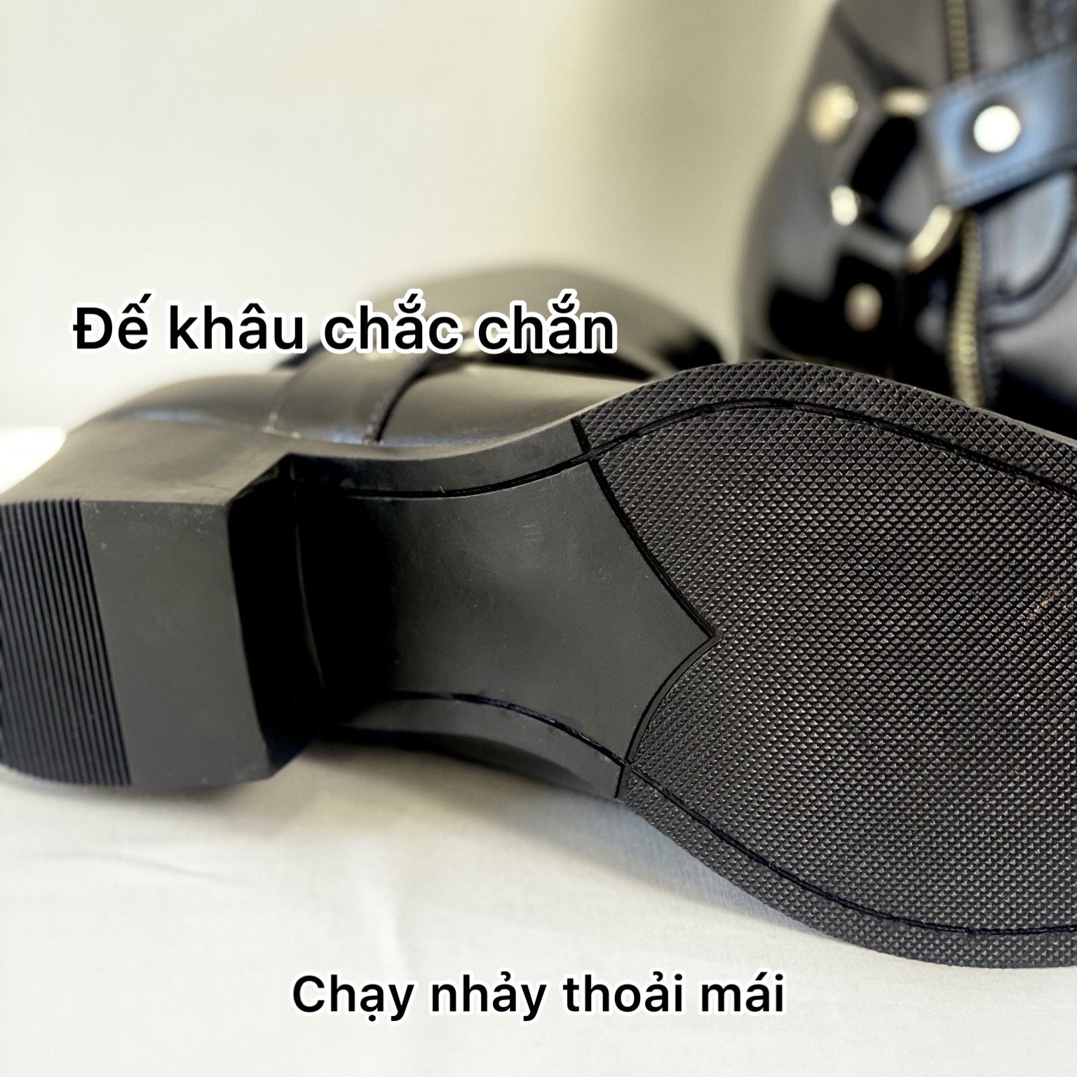 (5cm) Harness Boot Xích Nam, Harness boots da nappa bảo hành 12 tháng