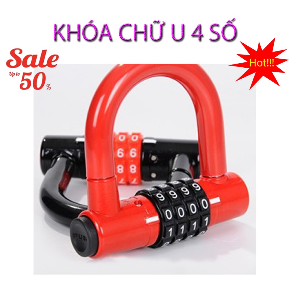 [GIẢM GIÁ SỐC] Ổ khóa chữ U không cần chìa hiện đại mở bằng mật mã 4 số, thiết kế thông minh dễ sử dụng, thích hợp khóa cửa, cổng, xe máy, xe đạp, chống cắt chống phá, chống trộm