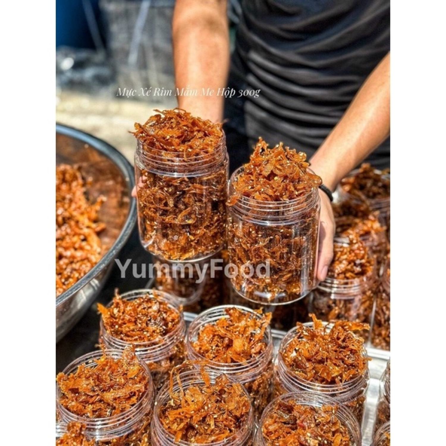 Mực Xé Rim Mắm Me - (300gr/ Hủ)