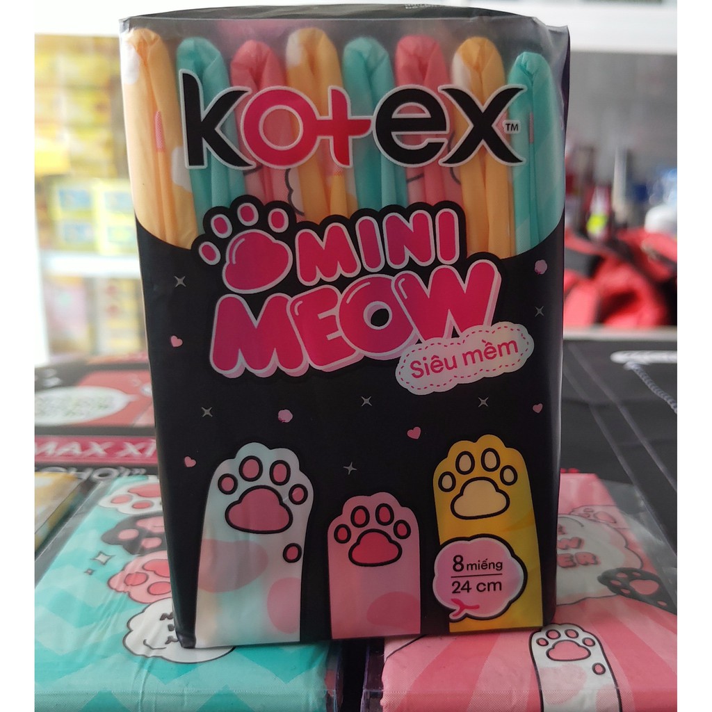 BVS KOTEX MINI MEOW SIÊU MỀM MỎNG CÁNH 8M