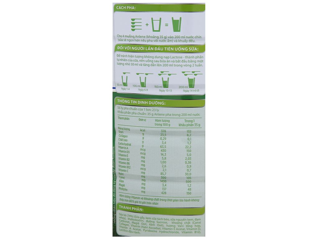 Sữa bột Anlene MovePro hương vani gold hộp 800g (trên 40 tuổi)
