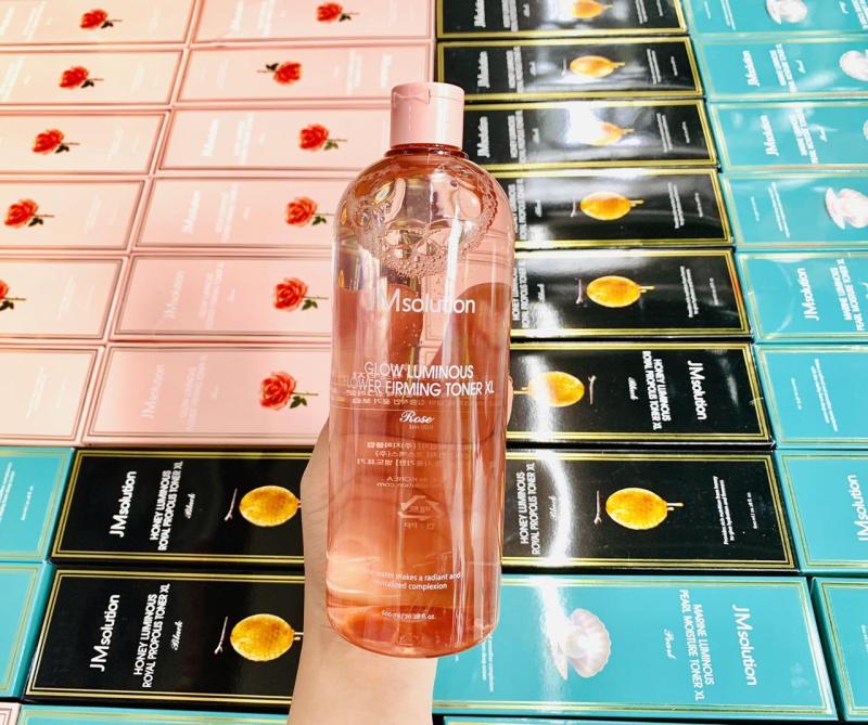 Nước Hoa Hồng Cấp Ẩm Dịu Mát Làn Da JM Solution Luminous Toner XL 600ml Rose (Hồng)