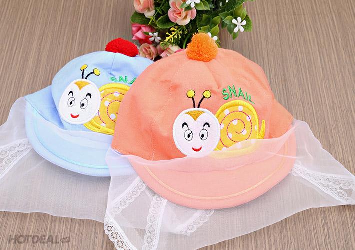 Mũ lưỡi trai kèm khăn voan chống bụicho bé