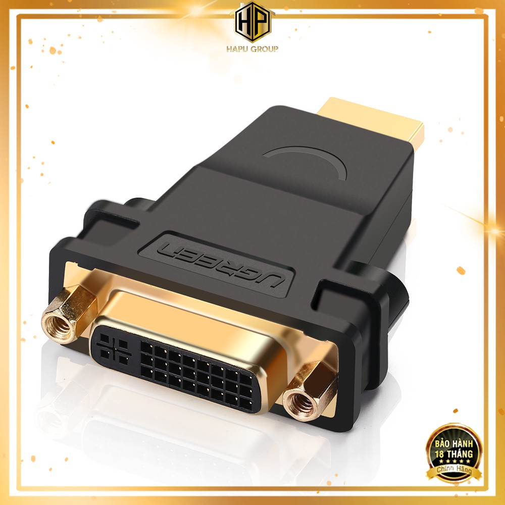 Đầu chuyển đổi hdmi sang dvi-i âm ugreen 20123 chính hãng