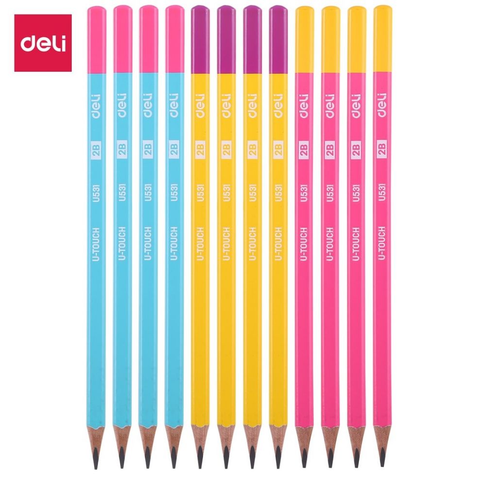 HỘP 12 BÚT CHÌ 2B DELI MÃ U53100