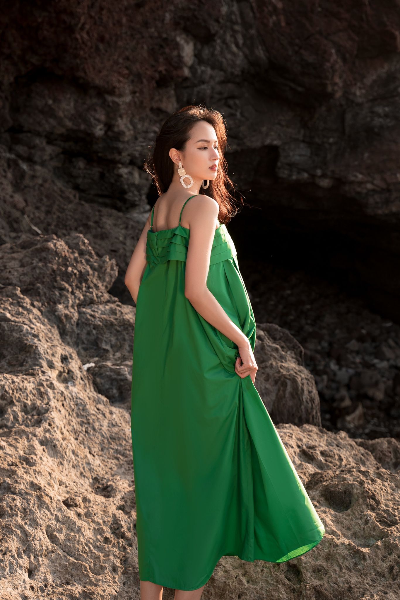 Voucher siêu sale 15% OLV - Đầm Venia Dress in Green