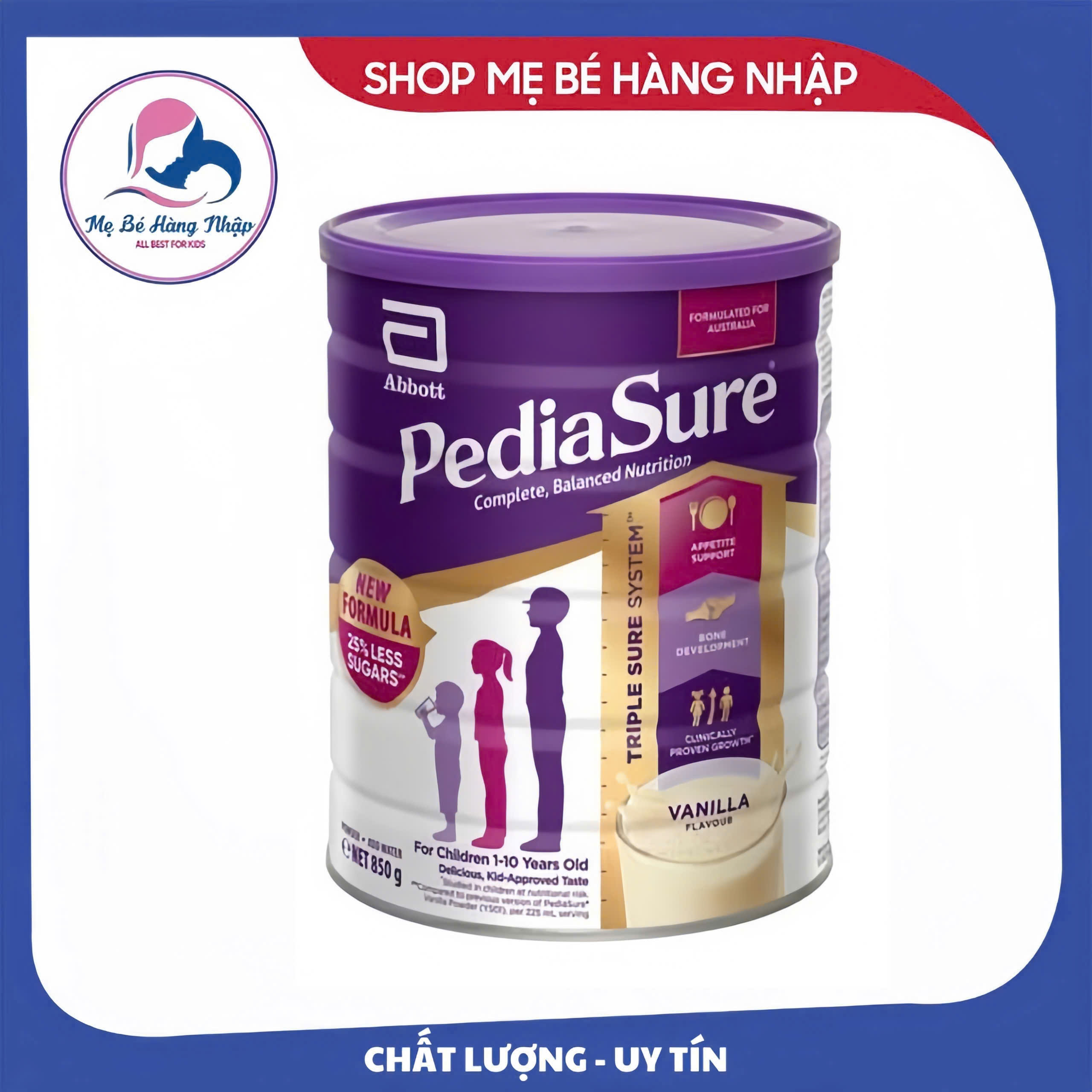 Date 26 Sữa Pediasure Úc 850g - Vị Vani