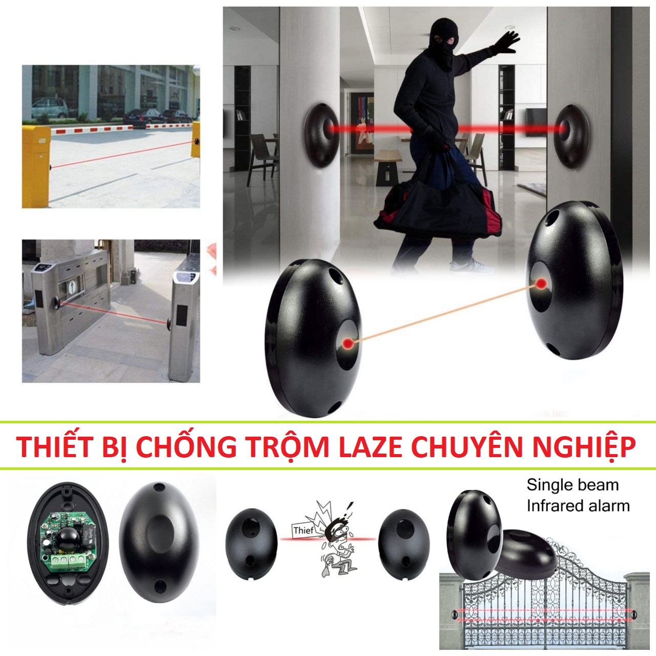 Bộ thiết bị chống trộm bằng tia LAZE siêu an toàn mẫu mới loại tốt bảo hành 24 tháng, Thiết bị chống trộm nhà báo động bằng laze hồng ngoại , cách chống trộm nhà an toàn