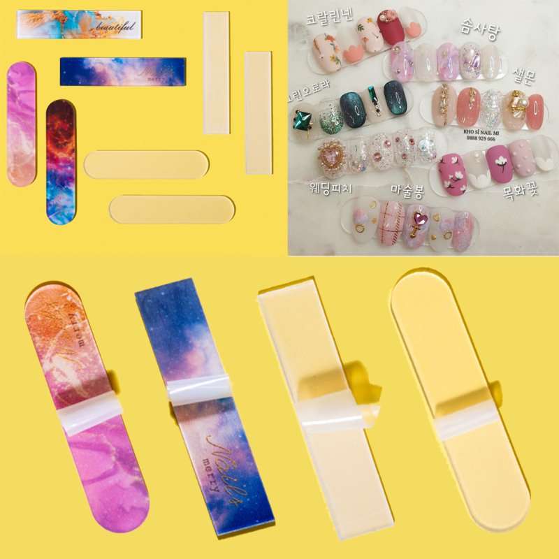 Set 10 thanh trưng bày mẫu nail Hàn Quốc đẹp - 1 thanh dán được 5 móng giá rẻ