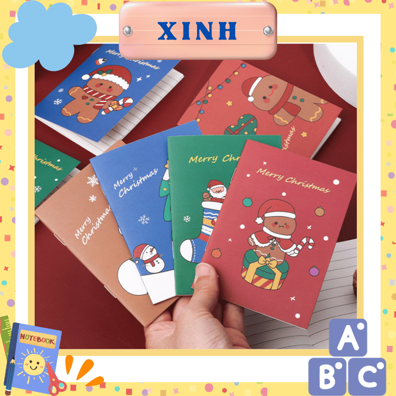 Sổ tay mini, sổ ghi chép noel giáng sinh cute nhiều mẫu