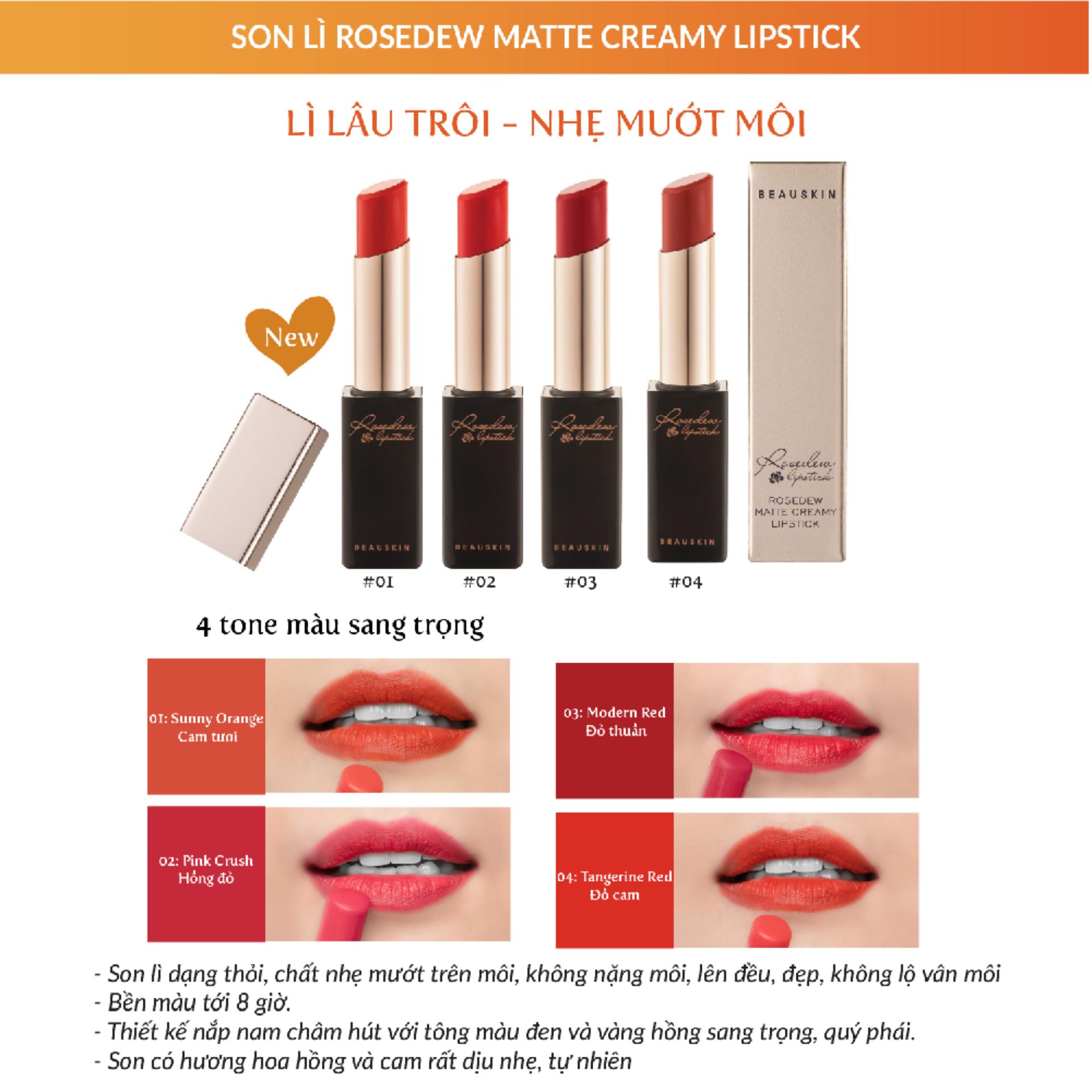 Son lì Beauskin Rosedew Matte Creamy Lipstick 3.5g | Lazada.vn