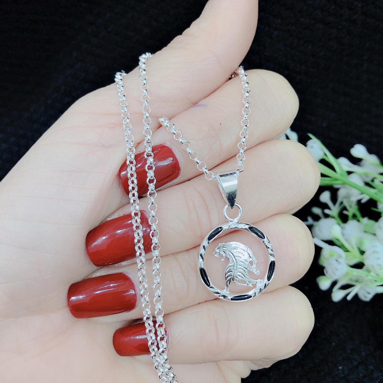Mặt dây chuyền bạc hình Con Rắn (không kèm dây)