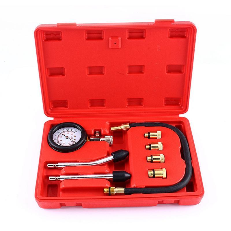Automotive Motorcycles Petrol Engine Compression Test Gauge Tester Kit Tool Set