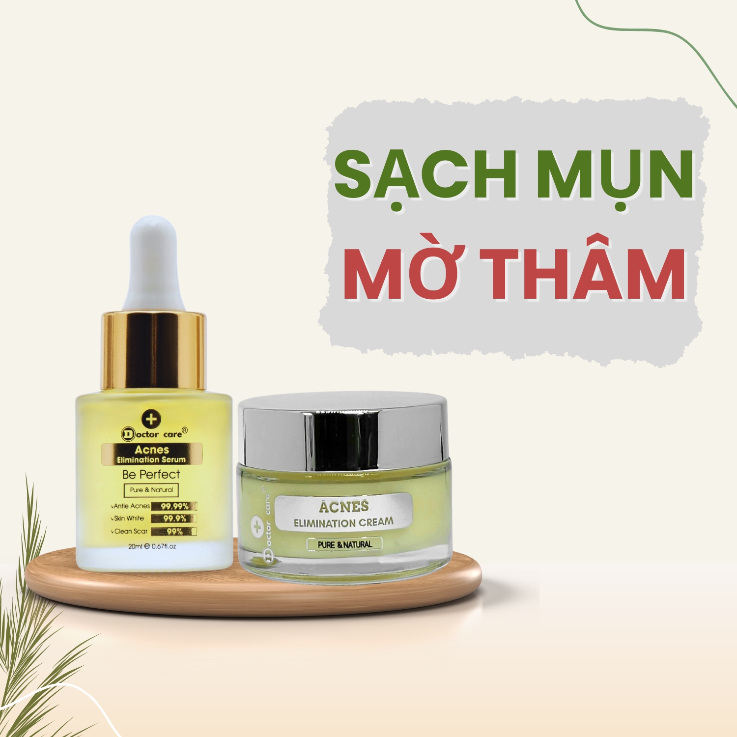 Bộ Tri Mụn ẩn Mụn đầu đenMụn thâm Doctor Care serum kem