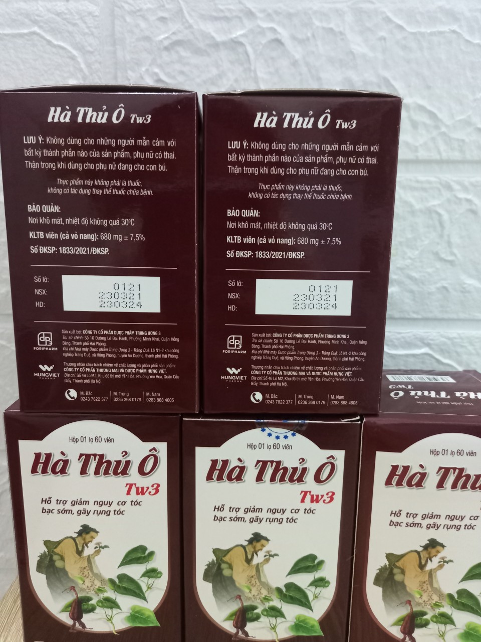 HÀ THỦ Ô TW3   chống bạc tóc, giúp đen tóc... Lọ 60 viên