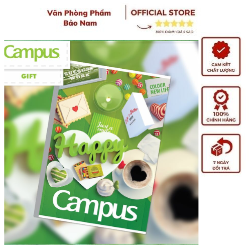 Vở Gif 80Trang Campus - Sản xuất theo công nghệ gáy ép keo tiên tiến của Kokuyo Nhật Bản