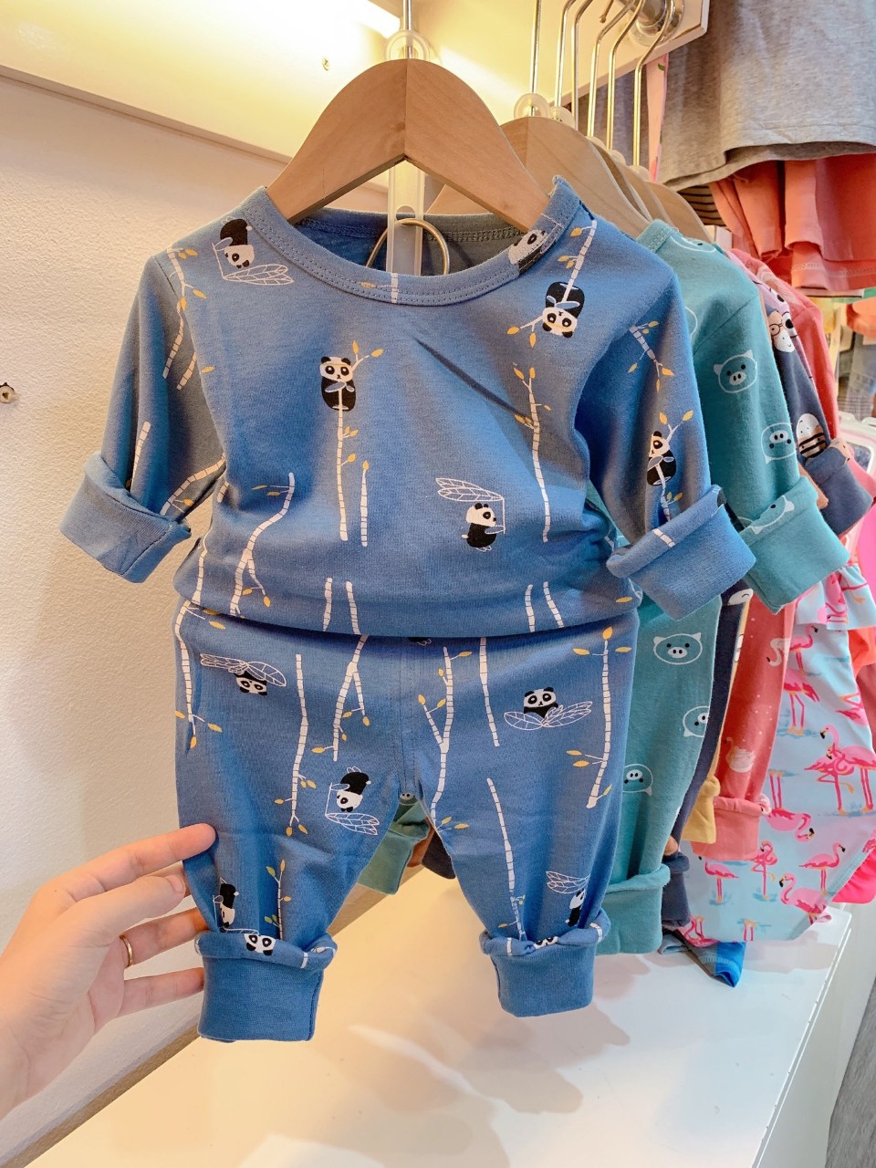 Bộ cotton len Quảng Châu cạp thường cho bé