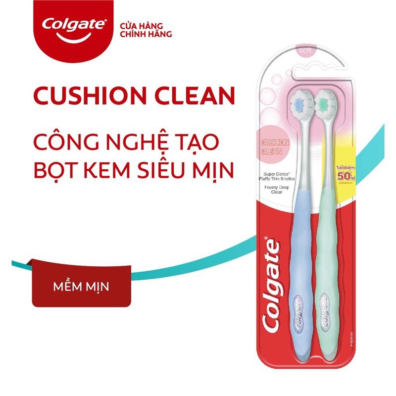 Bộ 2 Bàn Chải Đánh Răng Colgate Tạo Bọt Kem Siêu Mịn (Màu Ngẫu Nhiên) Hasaki Sản Phẩm Chính Hãng