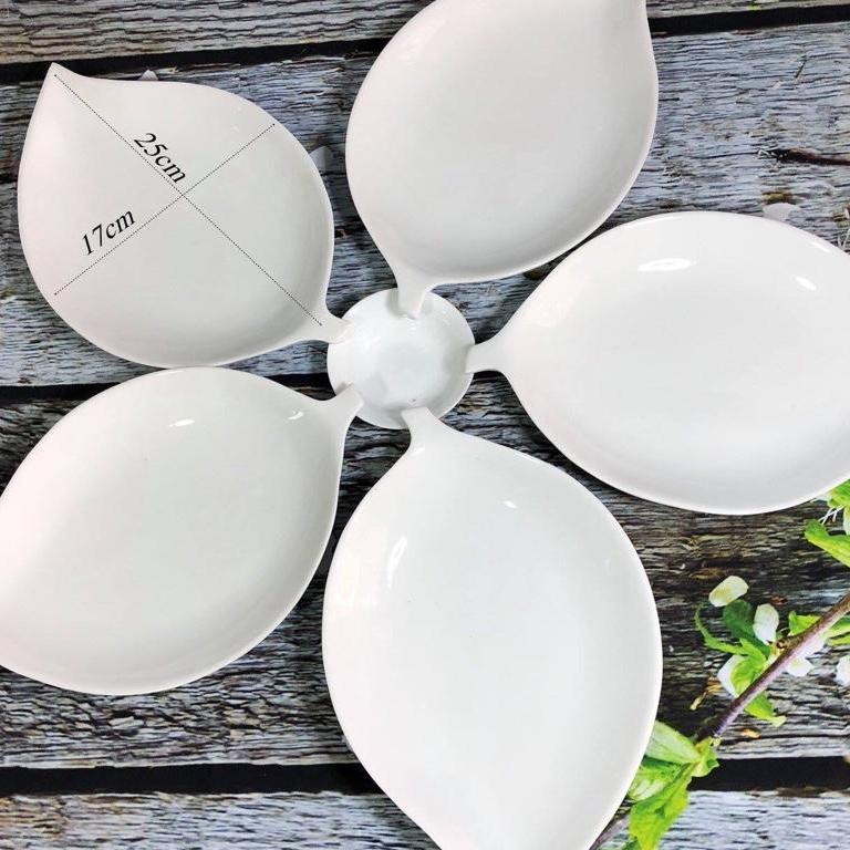 Set Đĩa Xoài Trắng Cao Cấp Gốm Sứ Bát Tràng