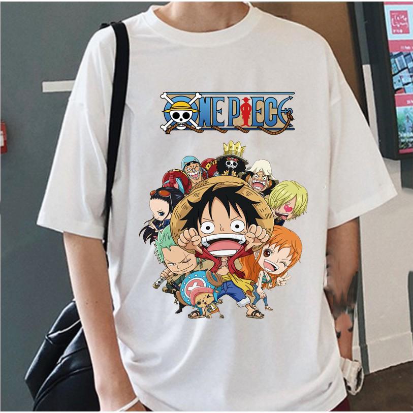 [HCM]Áo thun nam tay ngắn chất cotton cổ tròn Áo phông nam cộc tay in hình Luffy one piece siêu đẹp