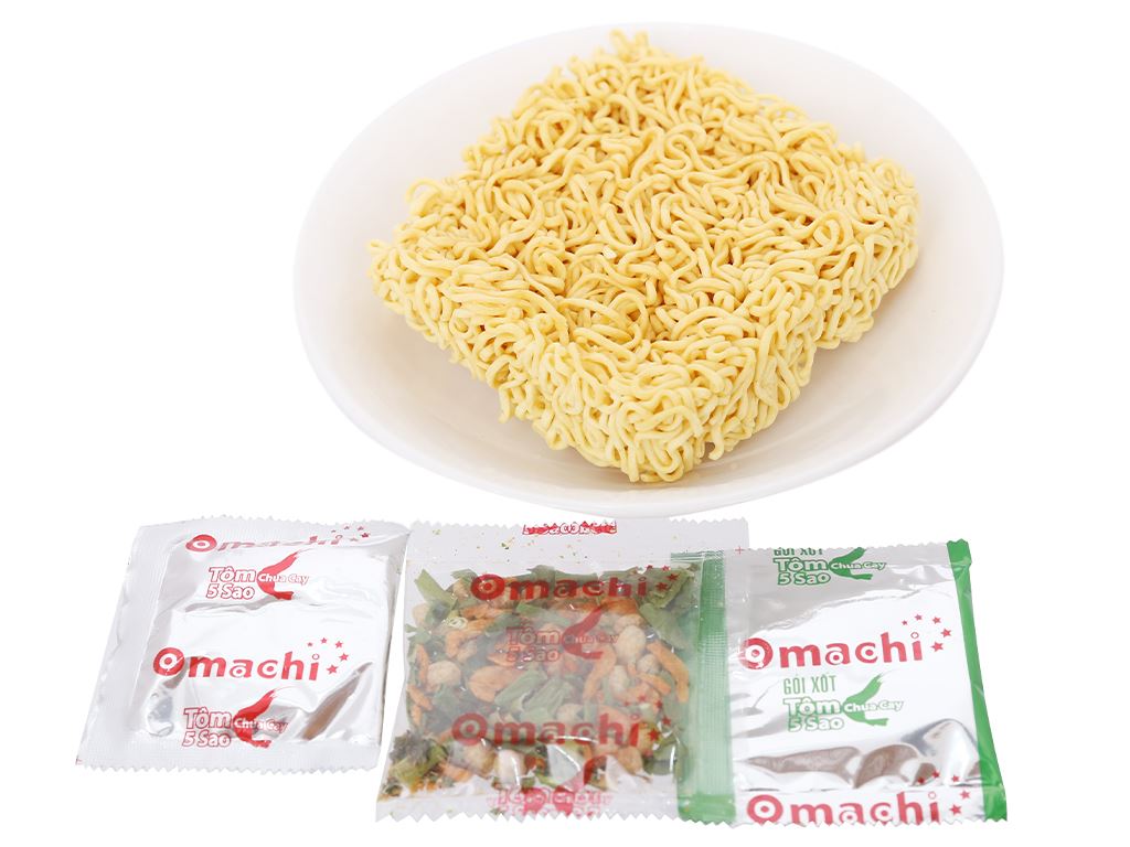 5 gói Mì Tôm Omachi Xốt Bò Hầm - Sườn Hầm 80g