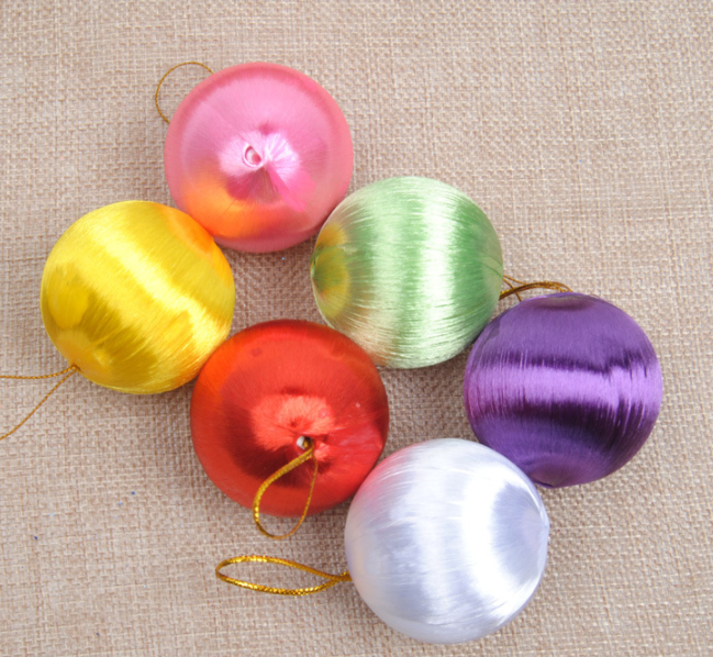 Phụ kiện trang trí noel Set 6 quả châu sợi bóng 5cm E21