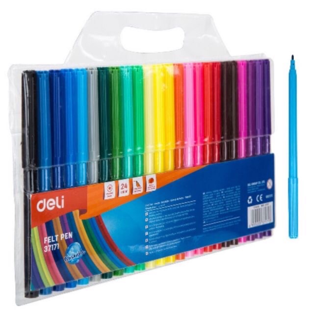 Bút Dạ Màu Deli 37171 24 Màu (Có Thể Giặt Sạch Trên Vải)