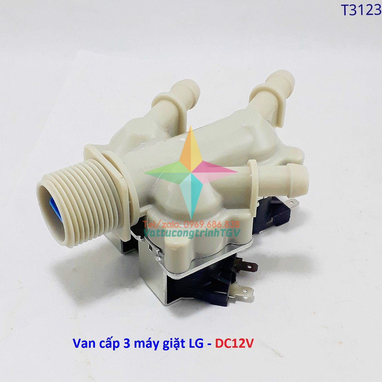 Van cấp nước 3 chân dc12v cho máy giặt lg