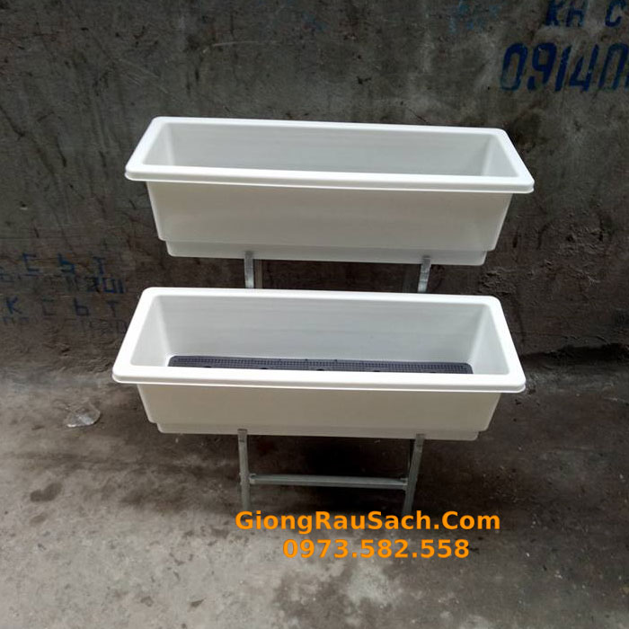 Kệ trồng rau 2 tầng bậc thang cho chậu 67 (chưa chậu)