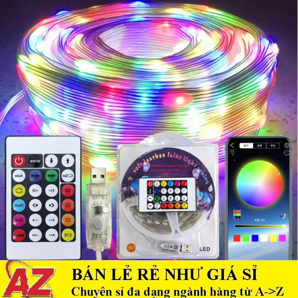 Dây Đèn Led Giọt Nước Giọt Lệ 16 triệu Màu Dài 10m Chống Nước Chớp Nháy Theo Nhạc